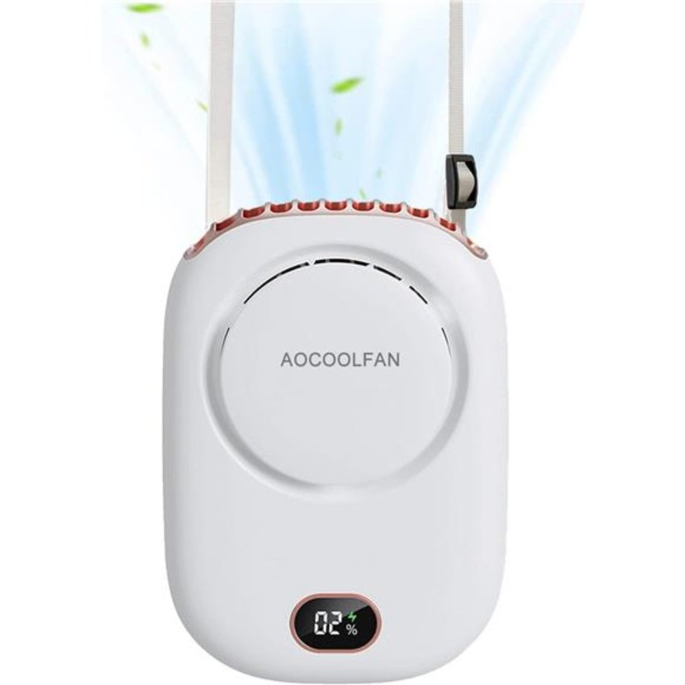 Portable Neck Fan, Mini Hanging Neck Fan with Adjustable Lanyard and Bracket